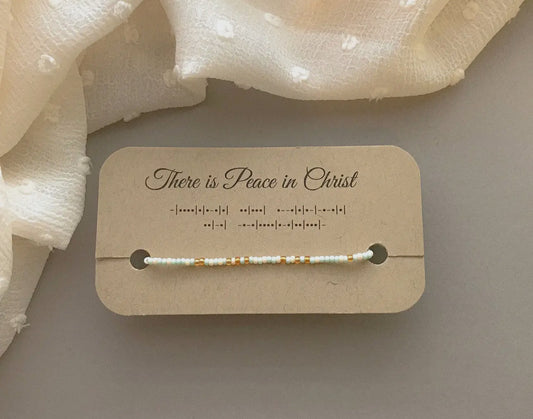 THERE IS PEACE IN CHRIST MORSE CODE BRACELET