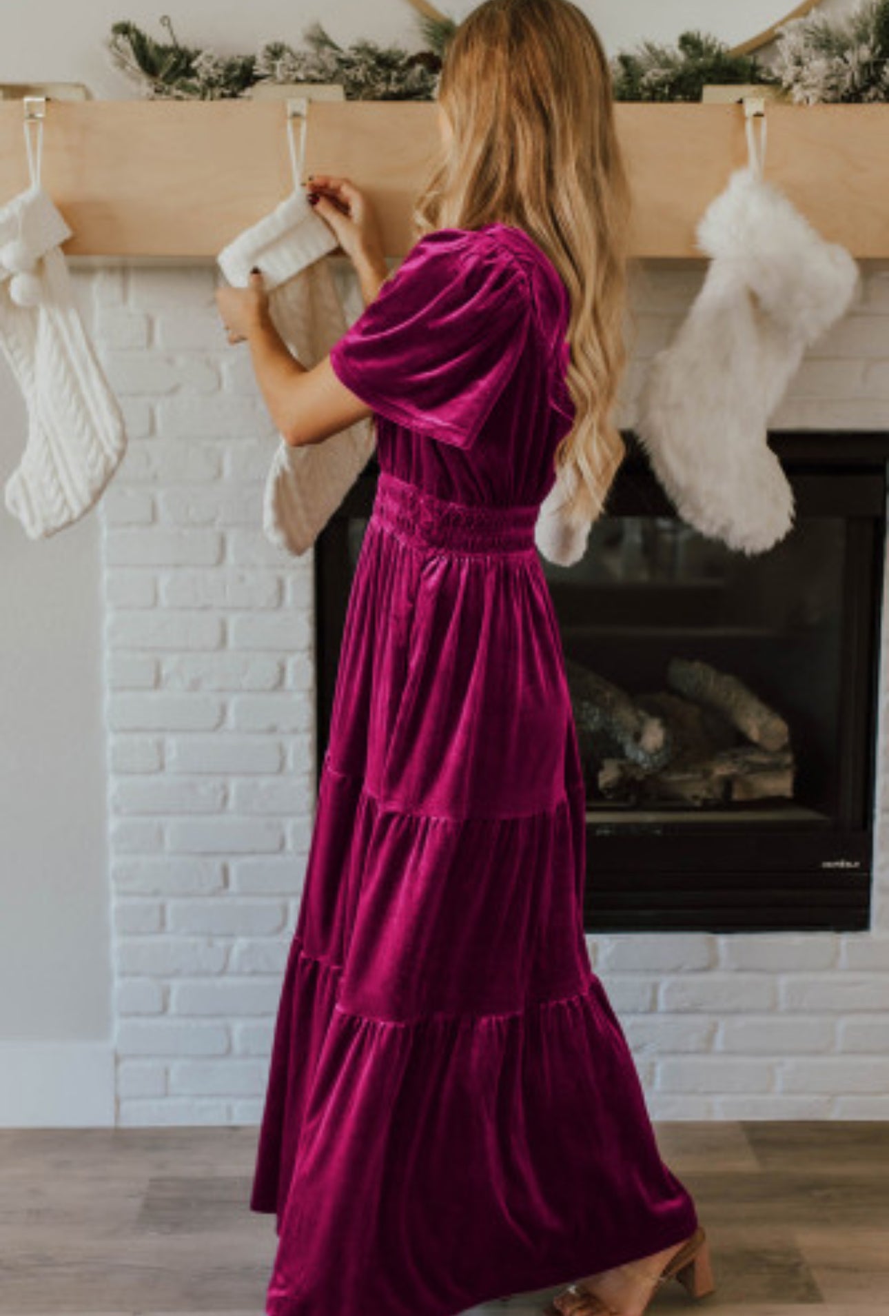 HOME FOR THE HOLIDAYS VELVET DRESS