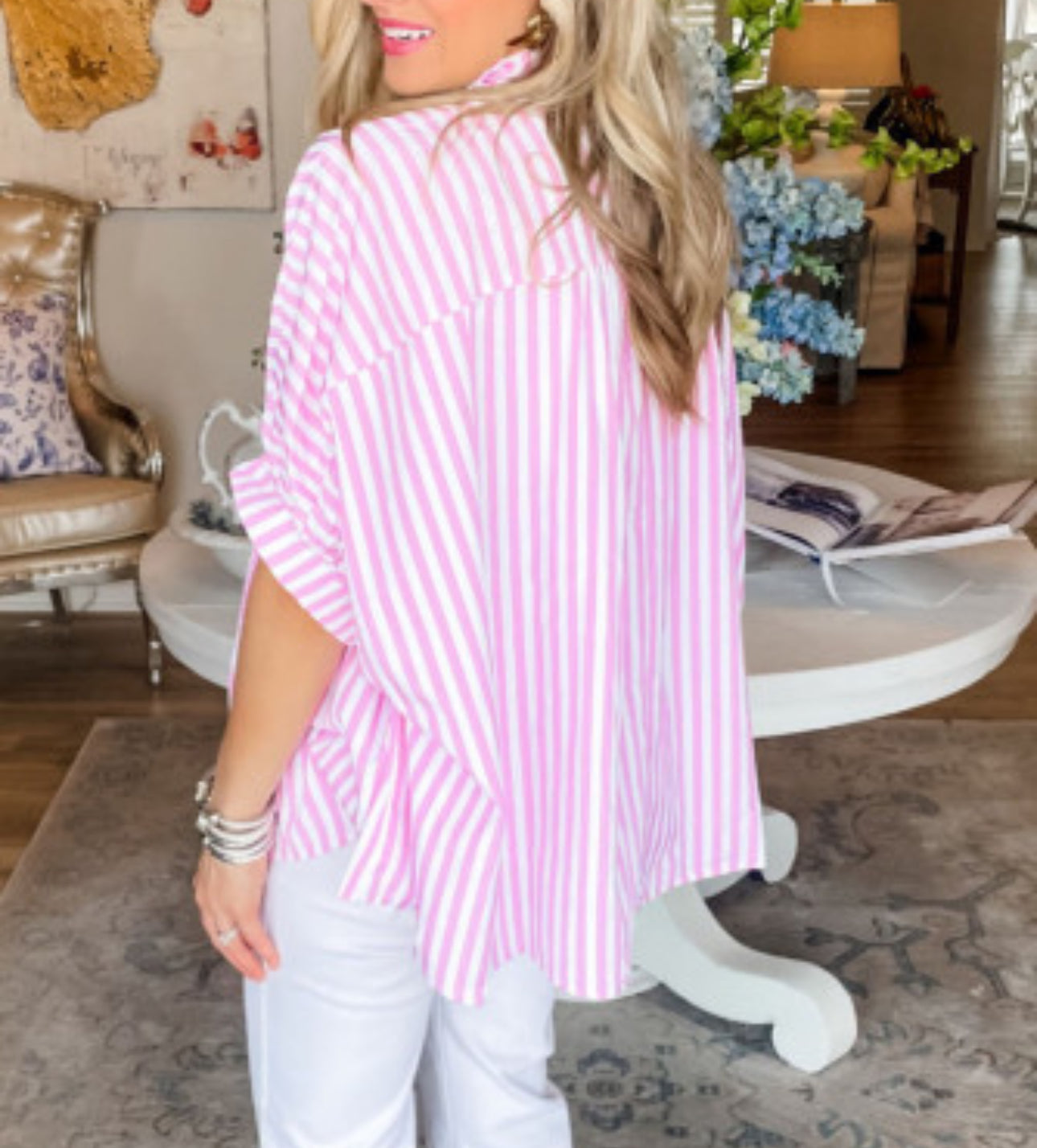 THE ONE FOR ME PINK STRIPE TOP