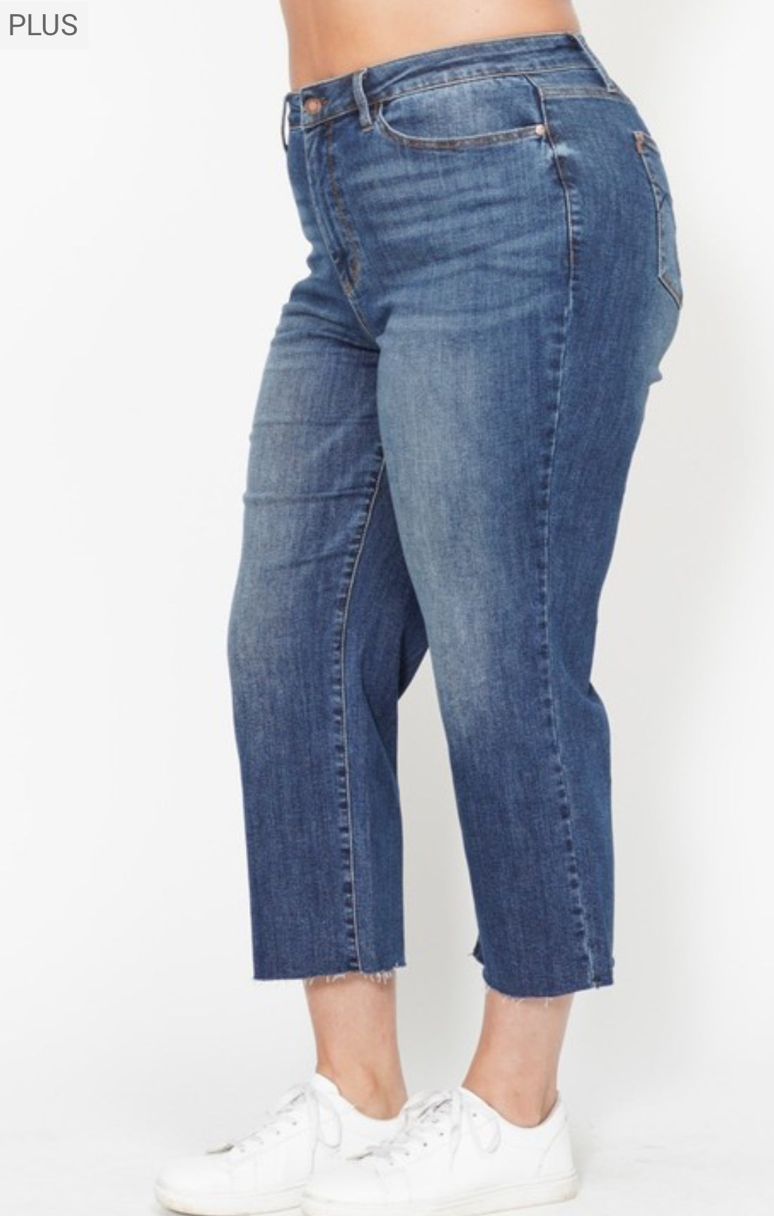 CURVY JUDY BLUE CROP WIDE JEANS